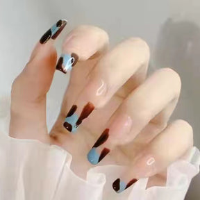 Wearable Ballet Long French Leopard Print Nail Stickers