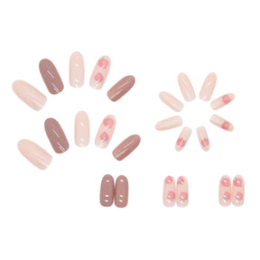 Detachable Peach Nail Tips for Fresh Look