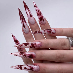 2024 Long Pointed French Fall Nails for Halloween