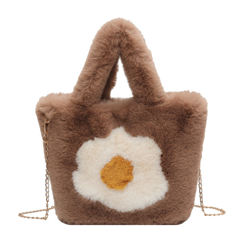 Cute Faux Fur Women's Crossbody Handbag - Ins Trend