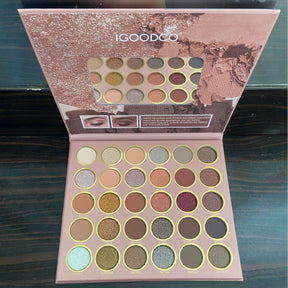 30-Color IGOODCO Eye Shadow Palette - Earthy Tones Matte & Shimmer