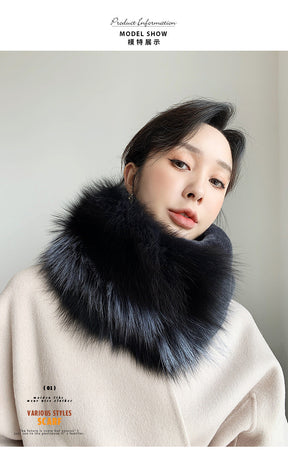 Real Rabbit Fur Collar Scarf - Winter Luxury