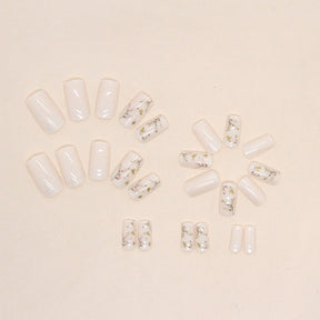 24-Piece Mid-Length Ins Style Nails - Ready-Made, Trendy Design