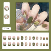 Elegant Camellia Nails, Pearl Luster, Soft Pink, 24 Pieces