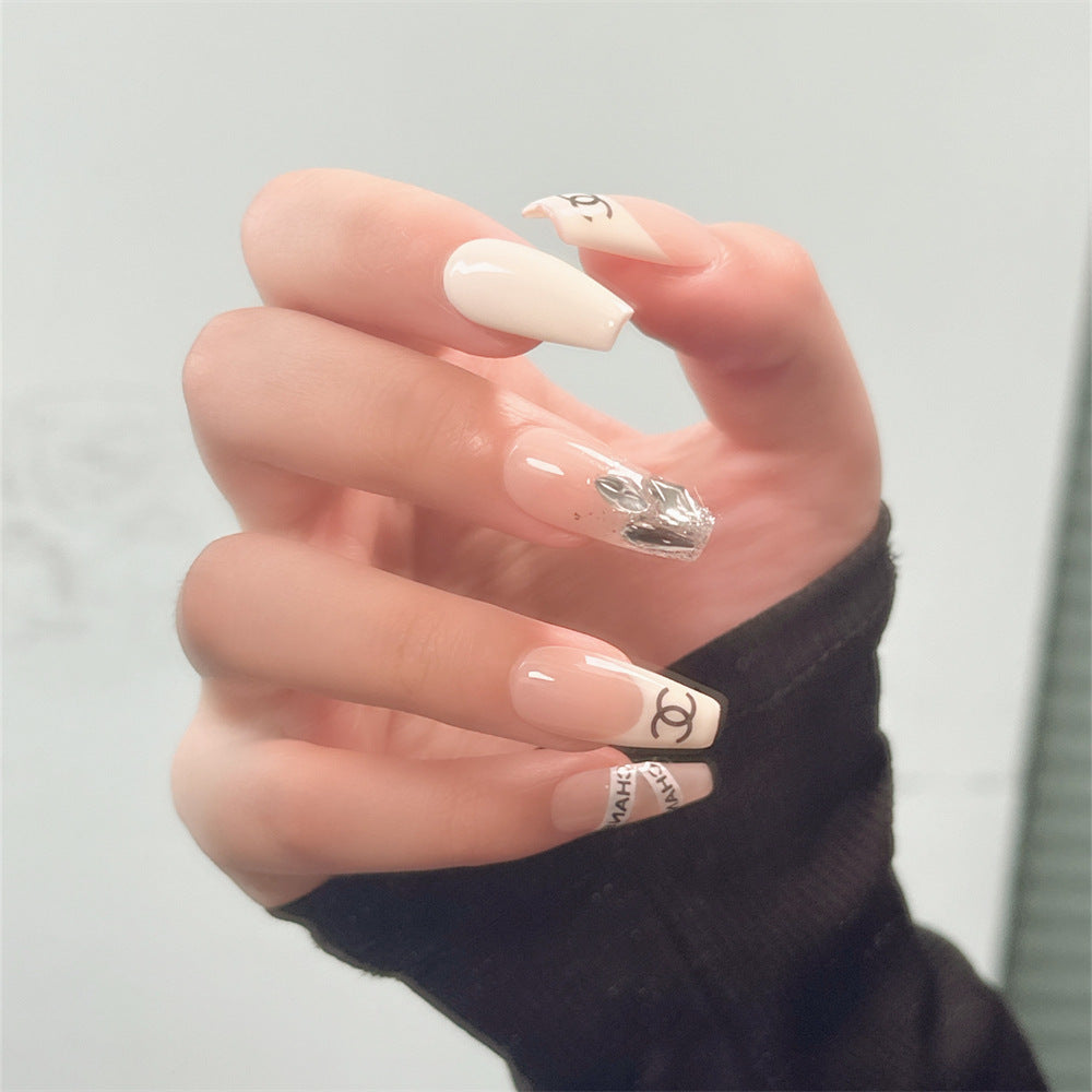 Chic Handmade Full-Diamond Teenage Spring Fall Nails, Versatile and Trendy Student-Friendly Nail Patches