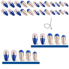 Royal Gold Foil Long Nail Tips