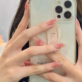 Pink Blush Long Nails - Gentle & Removable Stickers