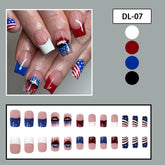 4th of July Red White Blue French Lips Flag Nails