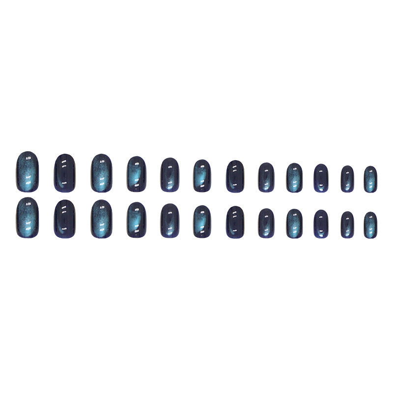 Elegant Deep Cat Eye Nails Oval Round Sweet Cool Whitening Wearable Nails Wholesale