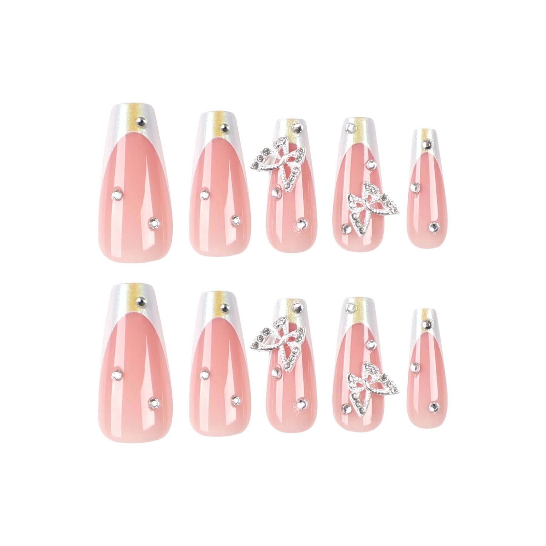 Yiwu Detachable Sparkly Ballet Butterfly Nail Art Tips