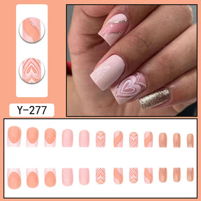 Y6 Ins Trendy Fall Nails: Almond Flashy Nail Tips