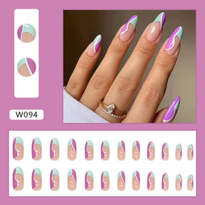 Ballet T-Shape Press-On Fall Nails - European and American Style (24PCS)