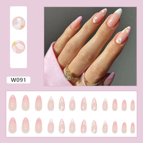 Ballet T-Shape Press-On Fall Nails - European and American Style (24PCS)