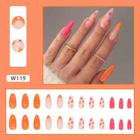 Ballet T-Shape Press-On Fall Nails - European and American Style (24PCS)