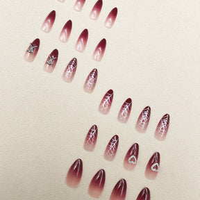 Rosa Spider Metal Heart Drop Nail Tips