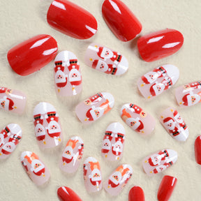 Cute Santa Claus Christmas Nails, Adorable Cartoon Design