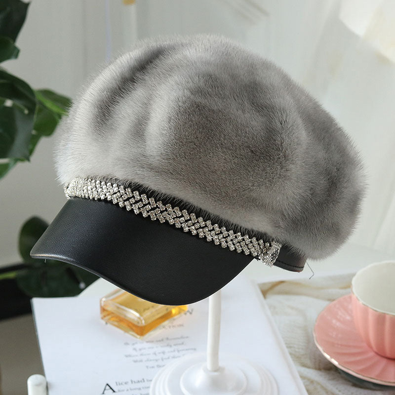 Elegant Mink Fur Beret - Winter Fashion Must-Have