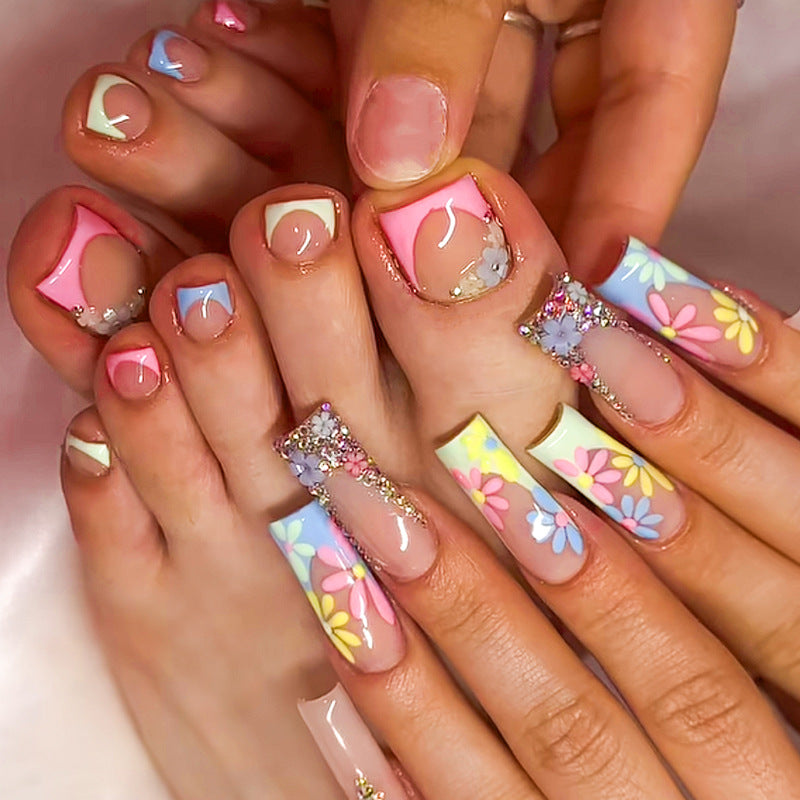 Tropical Floral Hand & Foot Nails Set