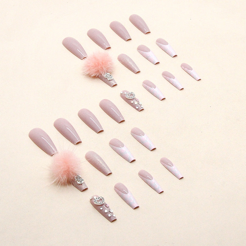 Pink Cotton Candy Diamond Ballet Fall Nails - Gentle & Feminine