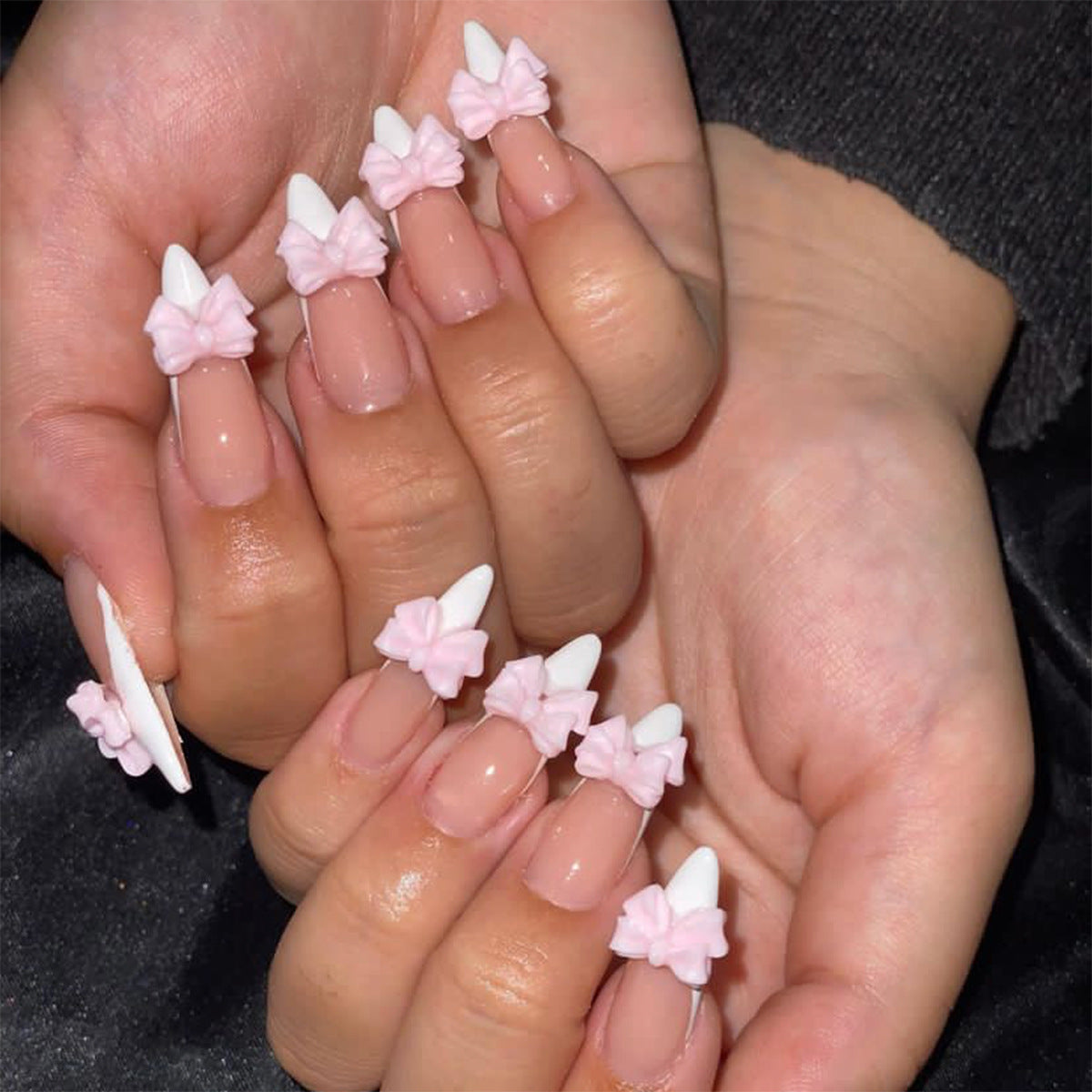 Popular Valentine's Almond Shape Bow Nails