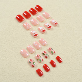 Cute Santa and Christmas Tree Nails, White Snowflakes