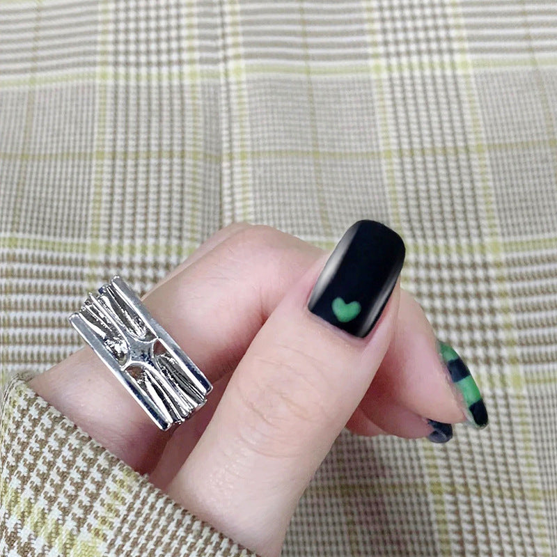 Dark Chic Checkerboard Green-Black Removable Nail Stickers