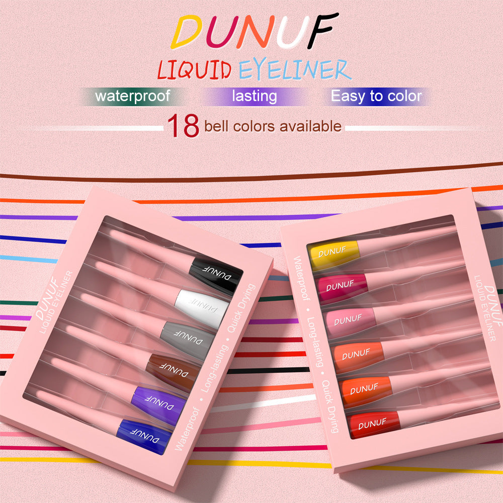 DUNUF 6-Piece Long-Lasting Waterproof Colored Eyeliner Set