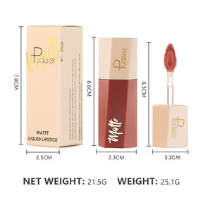 14-Color Matte Lip Lacquer - Non-Transfer, Long-Lasting, Velvety Finish