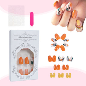 Short Leaf Pattern Solid Color Nail Wraps