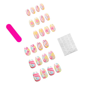 Summer Colorful Heart Smiley Nail Stickers