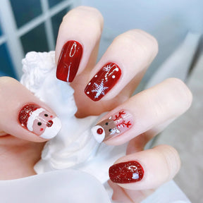 Detachable Christmas Reindeer Snowflake Nail Art