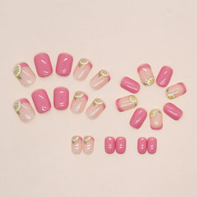 Cute Pink Lemon Nails, Sweet Short Style