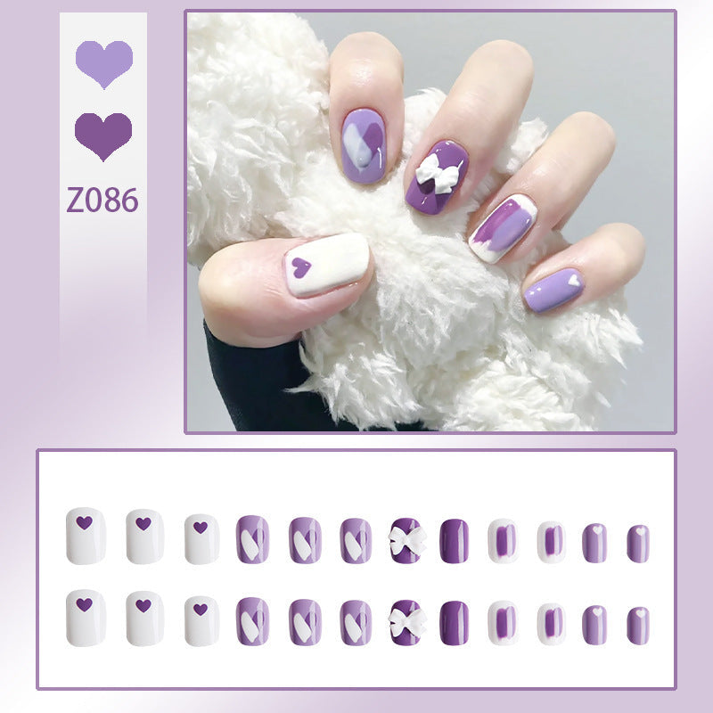 Purple Ombre Heart Butterfly Nail Wraps