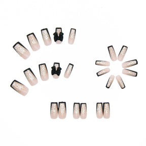 Removable Ballet Nail Tips with Bow and Butterfly