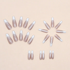 Aurora French Long Ballet Nails - Ins Style, Fashionable