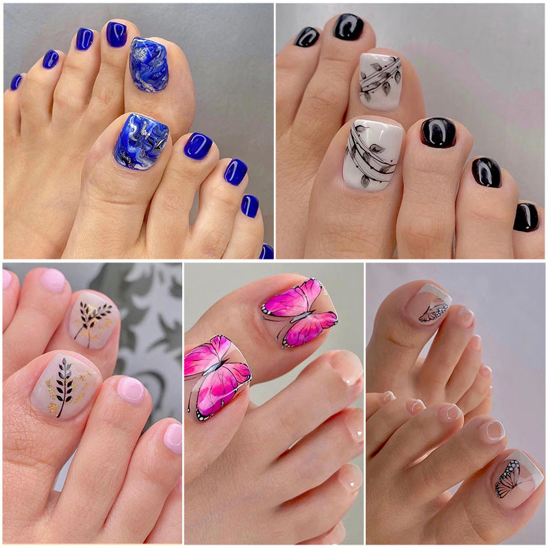 Removable Toe Nail Art, Wear-On Foot Nails