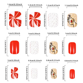 Reindeer Stripe Christmas Nail Tips