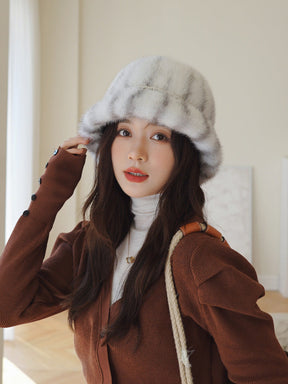 Warm Mink Fur Winter Bucket Hat - Stylish & Versatile