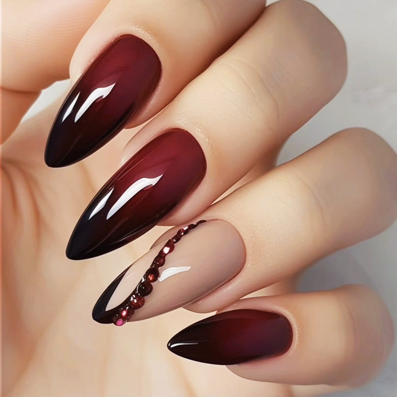 Almond Shaped Gradient Nail Tips with Luxury Finish