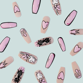 Long Cartoon Style Removable Nail Stickers