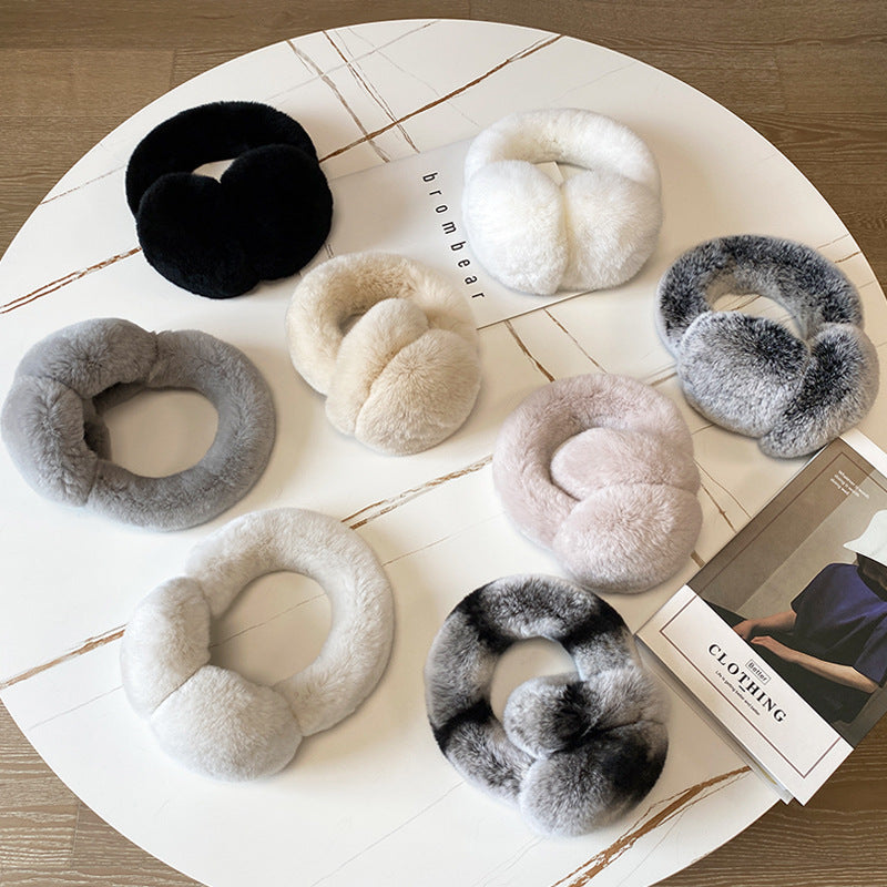 Warm Real Rabbit Fur Ear Muffs - Winter Accessory