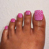 Pink Wave Toenails - Tropical Style, Luxe Finish