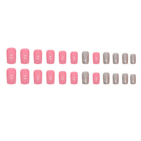 Sweet Pastel Pink Shimmer Nails, Euro-American Style