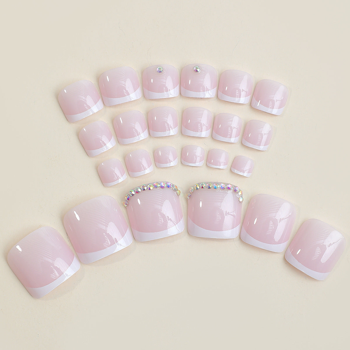 Premium Removable Fall Toe Nails - French Minimalist Tips