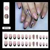 Oval Black French Sweet Cool Butterfly Nails Ins-Style