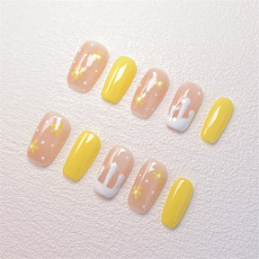 Chic Handmade Simple Hand-Painted Fall Nails, Trendy and Versatile Student-Friendly Nail Patches