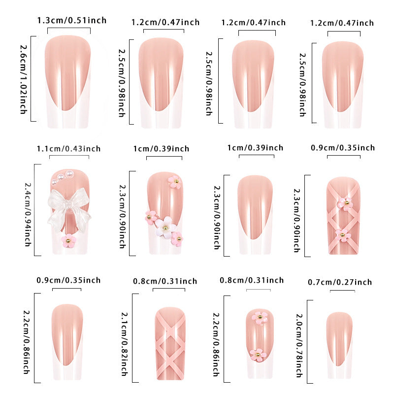 Bow Camellia Nail Tips