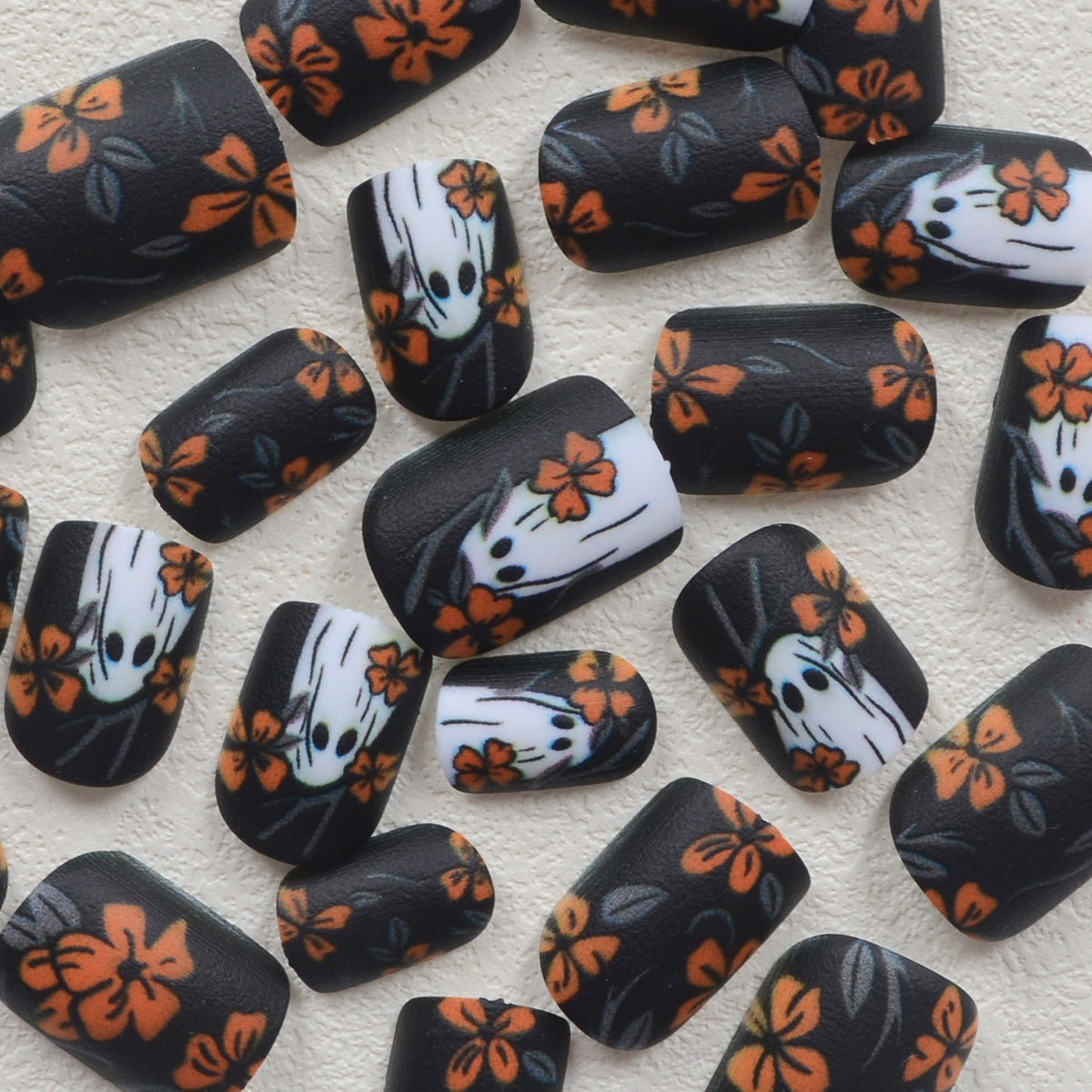 Dark Forest White Ghost Halloween Nails, Spooky and Stylish