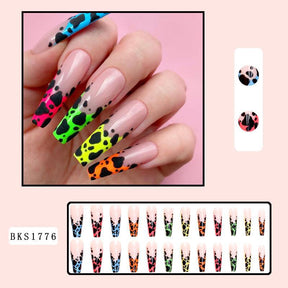 Cow Print French Manicure Nail Tips