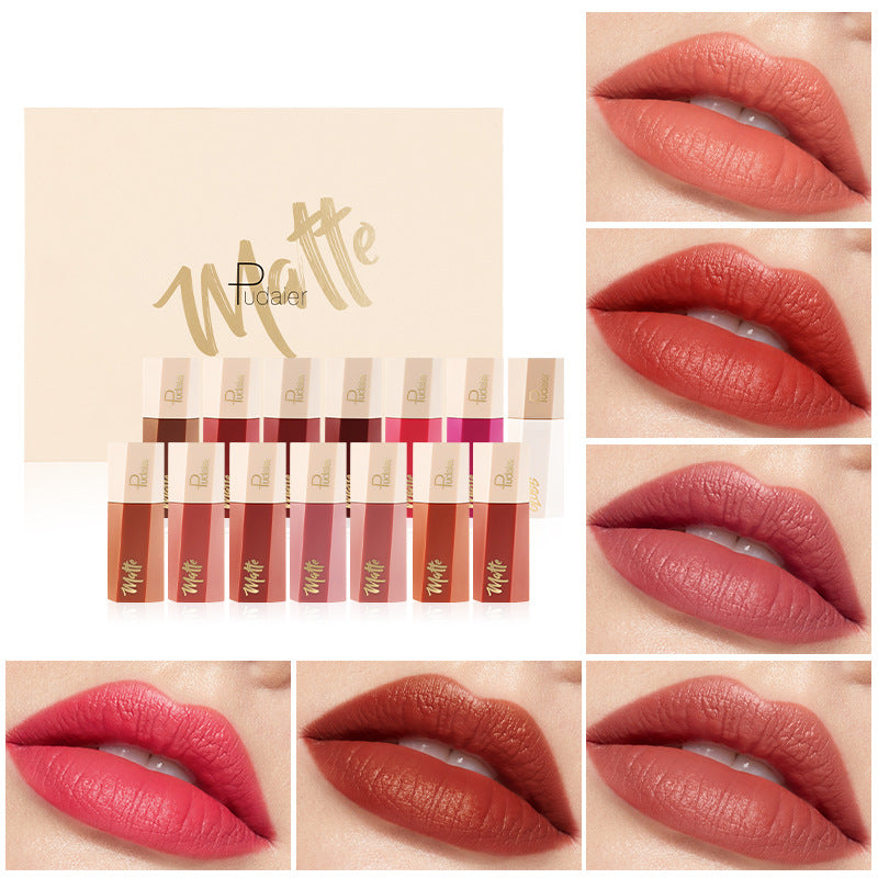 Pudaier Matte Velvet Lipstick - Non-Transfer, 14 Colors